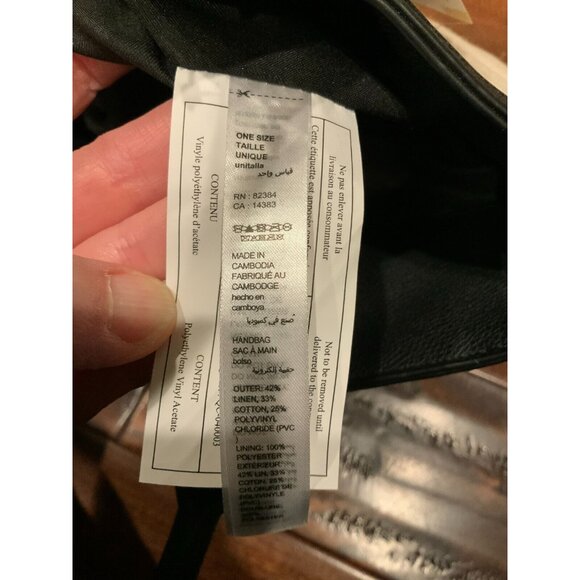 Rachel Zoe Khaki Tan Natural Capri Tote Black Leather Straps - Picture 9 of 9